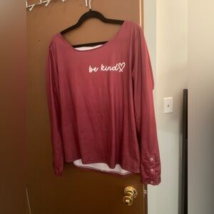 Be Kind Burgundy Long Sleeve Top